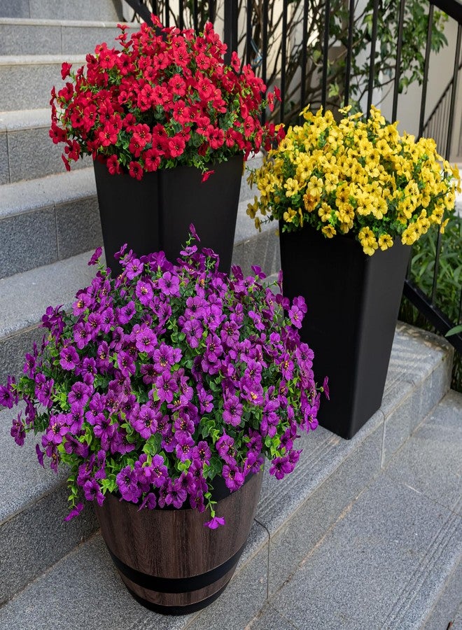 Lnoicy Artificial Flowers for Outdoor Fake Plants for Spring Decoration,20 Bundles Faux Eucalyptus Flowers for Planter UV Resistant Lifelike for Home Porch Garden（Fuchsia） - Image 2