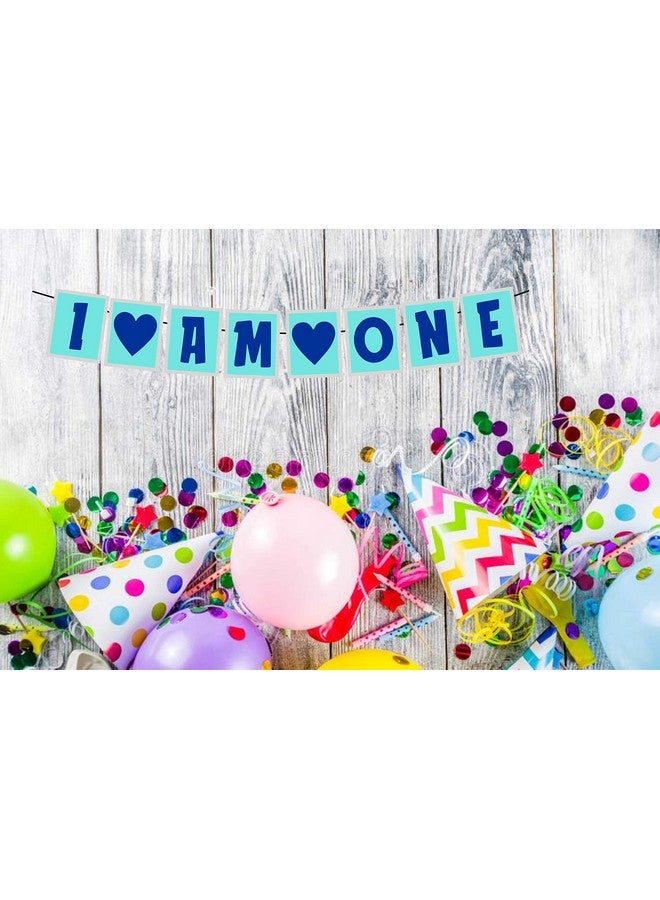 Balloonistics I Am One String Card Board Banner for First Birthday Decoration (Blue) - Image 3