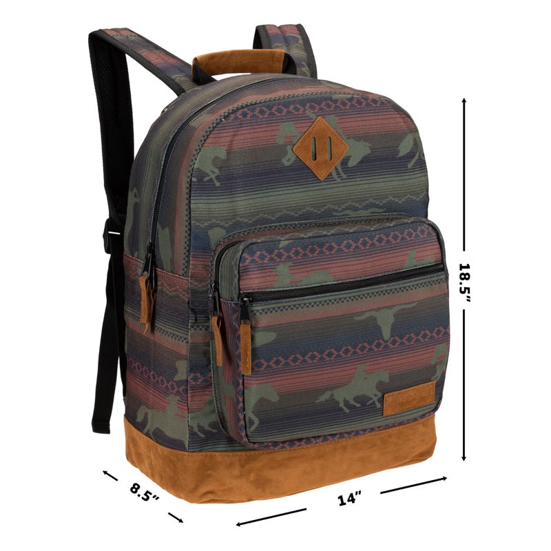 Wrangler Yellowstone Sturdy Backpack for Travel Classic Logo Water Resistant Casual Daypack for Travel with Padded Laptop Notebook Sleeve (Burgandy Patterned) - Image 2