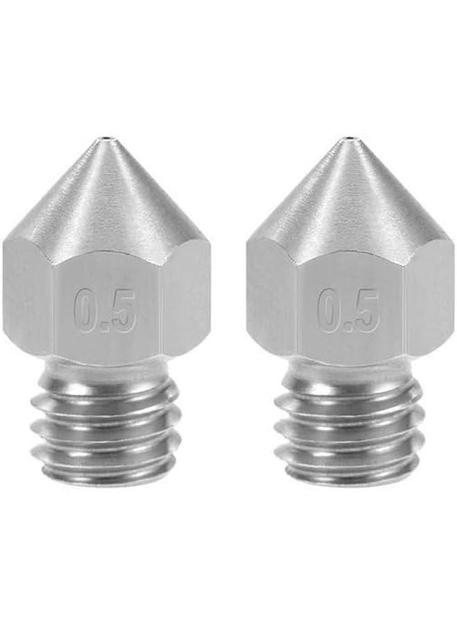 Stainless Steel 0 5mm 3D Printer Nozzle Head M6 Thread Replacement for MK8 1 75mm Extruder 2 Pieces - Image 2