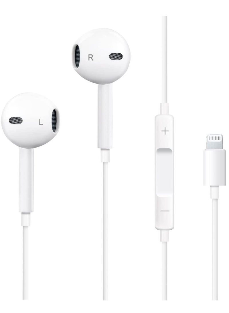 ELTRAZONE iPhone Headphones, [MFI Certified] Earphones Wired Stereo Sound Earbuds with Microphone and Volume Control, Compatible with iPhone 14/13/12/SE/11/XR/XS/X/7/7 Plus/8/8P, Supports All iOS Systems,White - Image 1