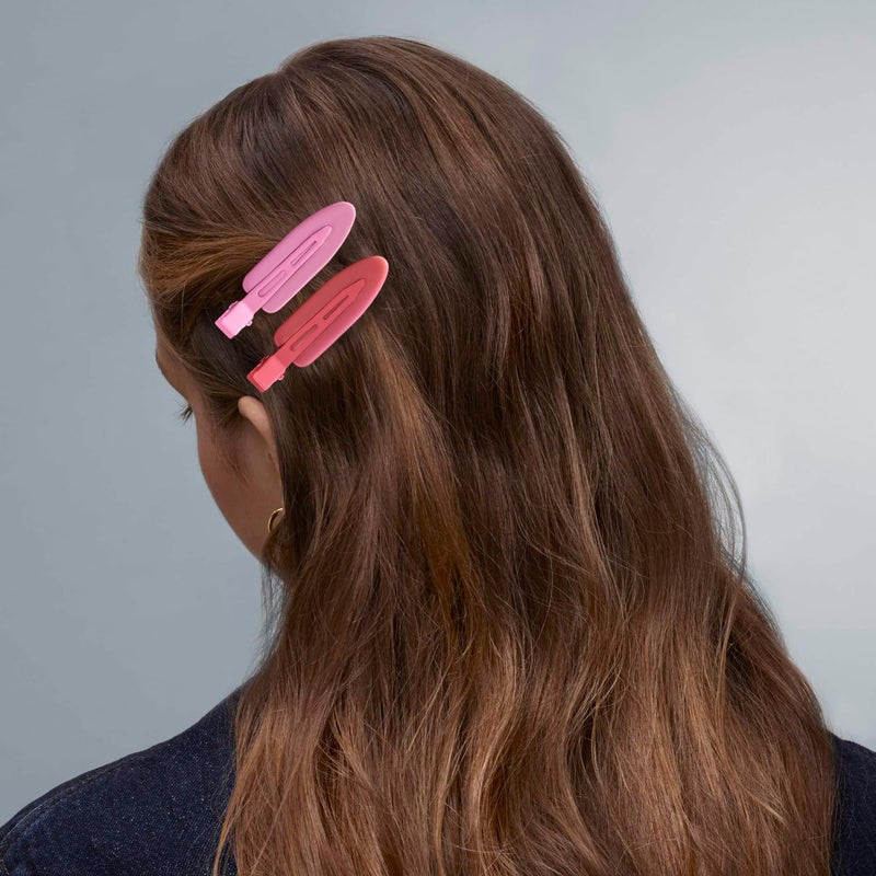 Cptots 10 Pcs Creaseless No Crease No Bend Flat Hair Clips For Styling Non Slip Makeup Clips For Women Salon Hairstyle, Pink Rose Red - Image 4