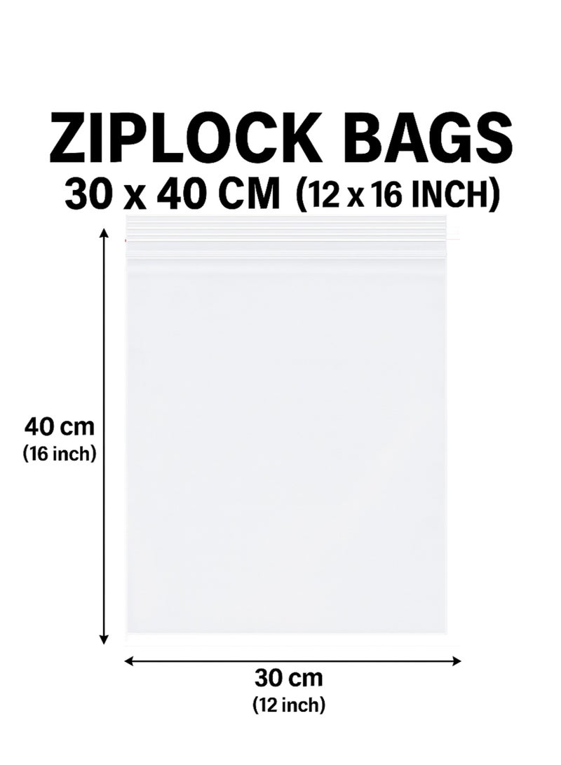 Lavish Clear Ziplock Bags 30x40CM | 25 PACK Transparent Resealable Plastic Pouches |Reclosable Seal for Food Jewelry Travel Packing Storage | Multi Purpose Plastic Zipper Bags - Image 2