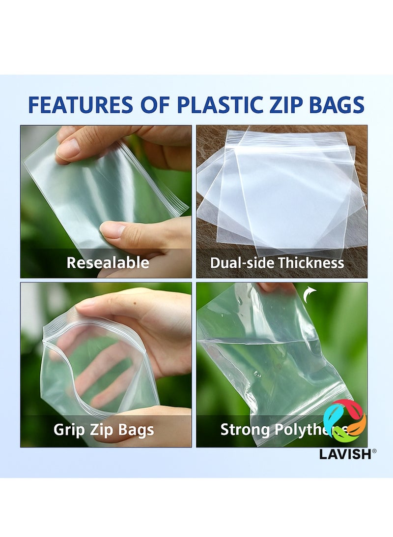 Lavish Clear Ziplock Bags 30x40CM | 25 PACK Transparent Resealable Plastic Pouches |Reclosable Seal for Food Jewelry Travel Packing Storage | Multi Purpose Plastic Zipper Bags - Image 4