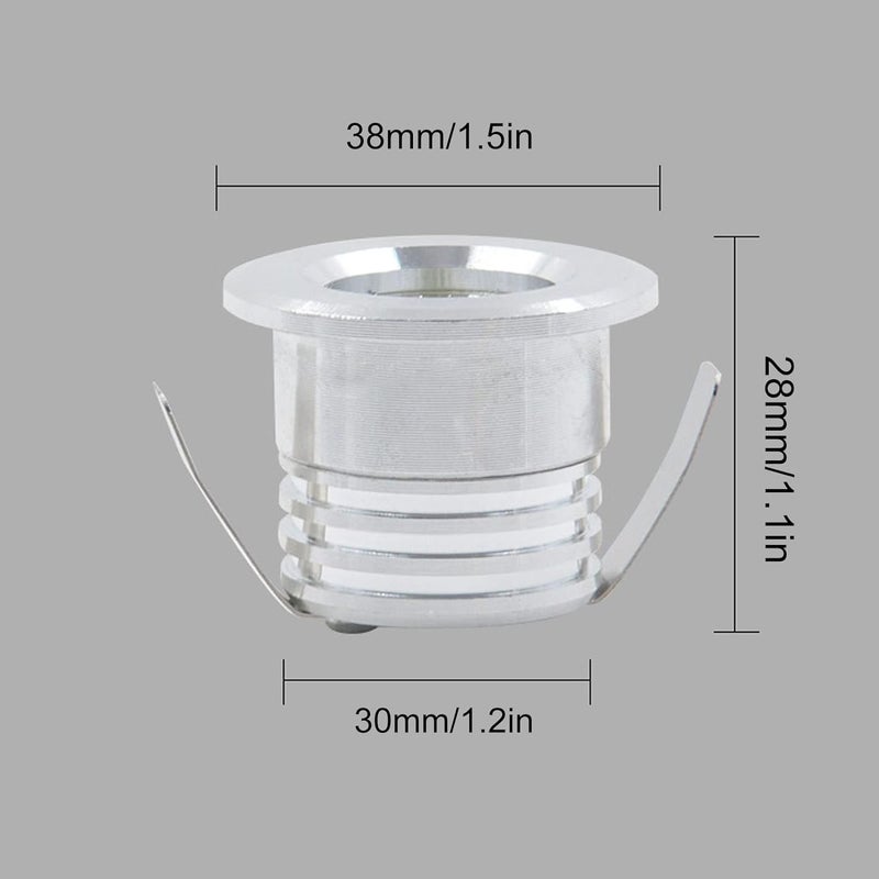 Fafeicy Mini LED Recessed Spotlight, Recessed Mini Downlights for Indoor Kitchens Cabinets Ceilings 3W AC85 265V (White Light 6000K) - Image 3
