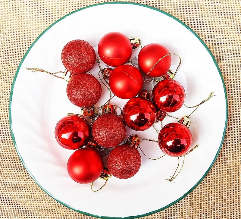 Partunay 12 Pcs Red Balls Christmas Tree Xmas Tree Decoration Hanging Ornaments Christmas Decoration Items Christmas Xmas Tree Decor - Image 1