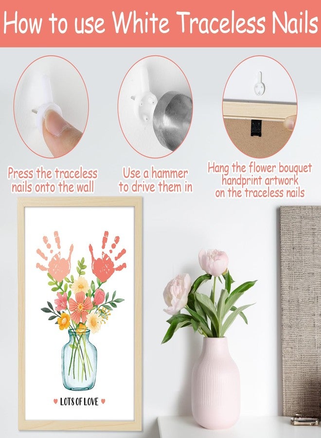 QOUBAI Flower Bouquet Vase Handprint Gifts Craft DIY Kit Mother's Day Craft Art from Daughter or Son Handprint Keepsake for Mom Grandma Birthday Gifts Christmas (12X16in, with Wood Frame) - Image 5