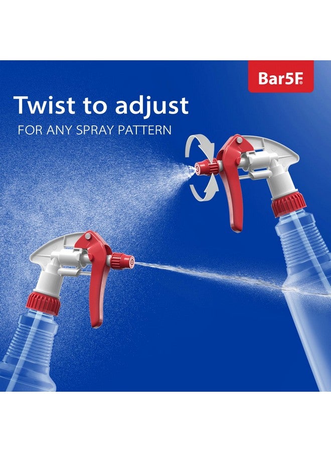 Bar5F BAR5F Empty Plastic Spray Bottles 16 oz, BPA-Free Food Grade, Crystal Clear PETE1, Red/White N8 Fully Adjustable Sprayer (Pack of 2) - Image 5