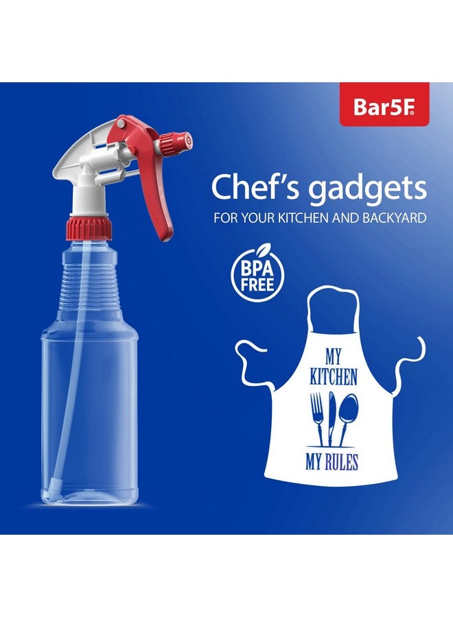 Bar5F BAR5F Empty Plastic Spray Bottles 16 oz, BPA-Free Food Grade, Crystal Clear PETE1, Red/White N8 Fully Adjustable Sprayer (Pack of 2) - Image 3