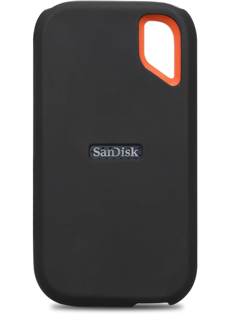 Lacdo Silicone Case Cover for SanDisk Extreme Portable SSD 500GB 1TB 2TB 4TB 8TB External Solid State Drive, Soft Silicon Protective Sleeve Skin for SanDisk Extreme SSD, Travel Pouch Storage Bag,Black - Image 1