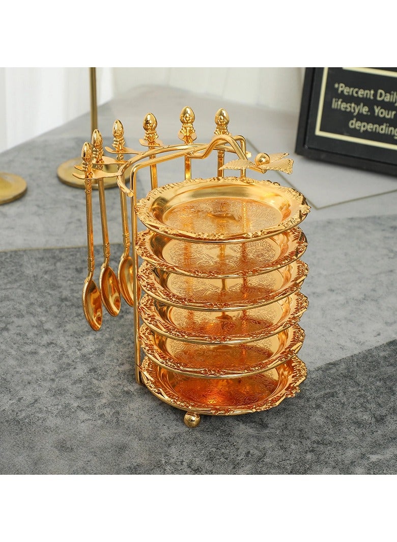 general High-end cake plate with spoon set home living room dessert table snack fruit plate storage plate - Image 1