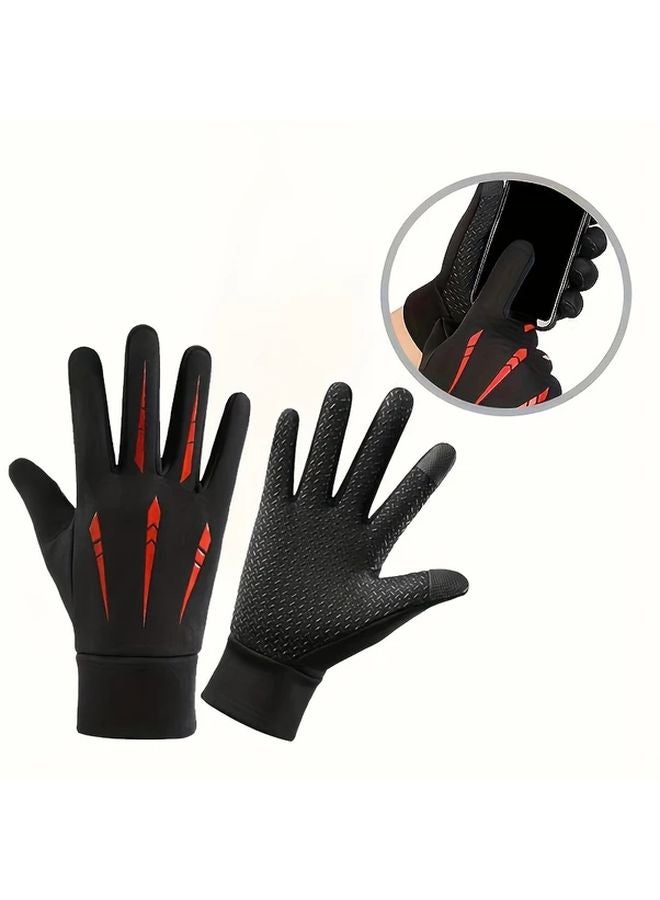 Grey Winter Touchscreen Gloves Windproof Warm Riding Motorcycle Outdoor - Image 4