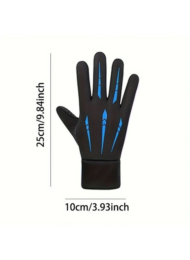 Grey Winter Touchscreen Gloves Windproof Warm Riding Motorcycle Outdoor - Image 3