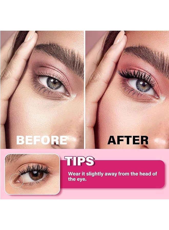 abib 2 Pair Magnetic Eyelashes, Natural Look Reusable Magnetic Eyelashes with Applicator No Glue Needed, Eyelash Extension Tool, Upper and Lower Eyelash Combo Set Easy to Wear and Remove, CT04-6 - Image 2