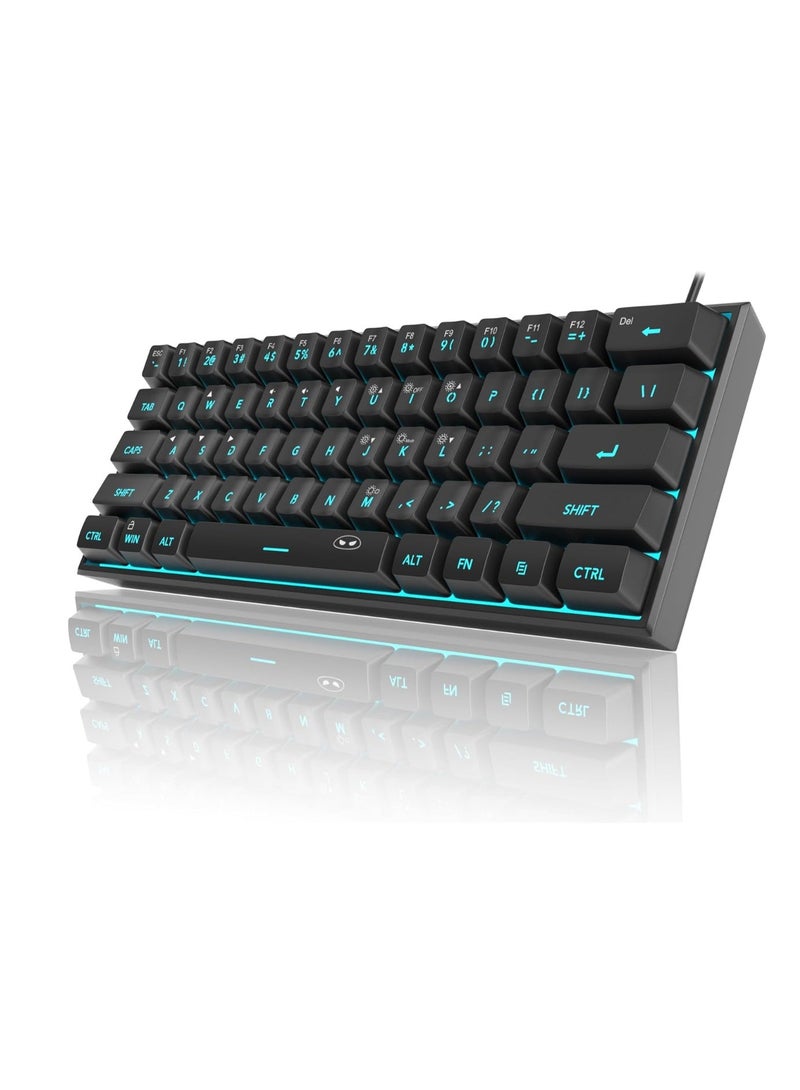 MageGee Mini Gaming Keyboard, RGB Backlit 61 Key Ultra-Compact Keyboard, TS91 Ergonomic Waterproof Mechanical Feeling Office Computer Keyboard Gamer Wired (Black) - Image 2