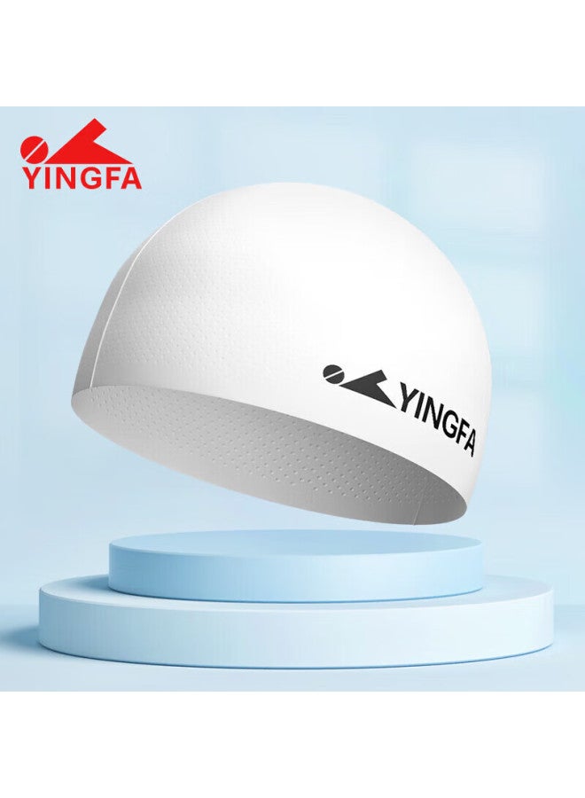 يانج فا Yingfa Silicone Swim Cap، قبعة سباحة سيليكون احترافية مقاومة للماء مريحة غير مقيدة، للجنسين حماية للأذن للشعر الطويل مضاد للانزلاق جزيئات قبعة سباحة - Image 2