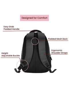Genie Genie Ella School Bag for Girls. Black, 3 zips, Stylish & Trendy College Bags for Girls, Water Resistant, Lightweight Bags for Office, Travelling. 36 litres. 19"  - Image 2