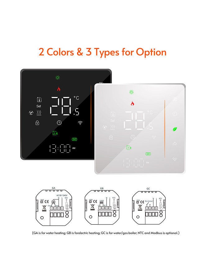 Aoresac - WiFi Smart Thermostat Temperature Controller Weekly Programmable Supports Touch Control/ Mobile APP/ Voice Control Compatible with Alexa/ Home - Image 1