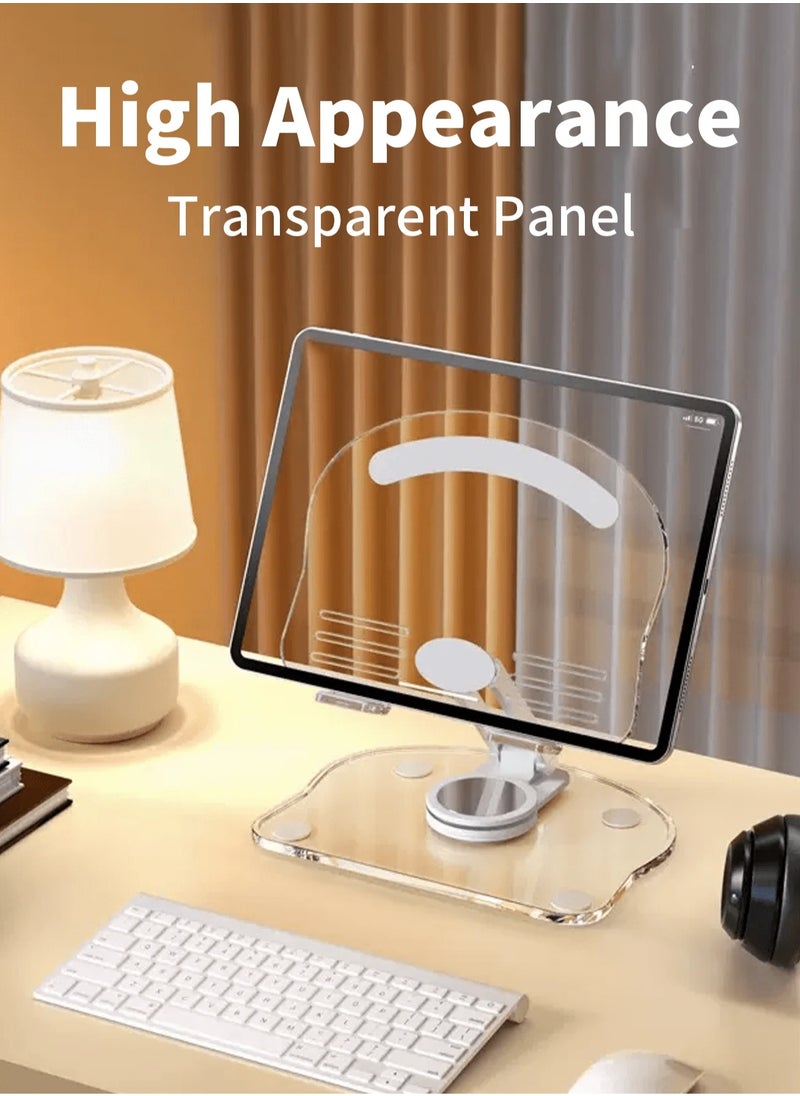 Versatile Acrylic Phone & Tablet Stand - 360° Rotatable, Foldable, Adjustable Holder for Desk | Compatible with 4.7-13 Inch Devices | Stable, Anti-Slip, Portable Design,White - pzsku/Z5E1EC0DE081B73C981B2Z/45/_/1734927482/a4c345c6-693b-4083-a02a-a39a802b54b9