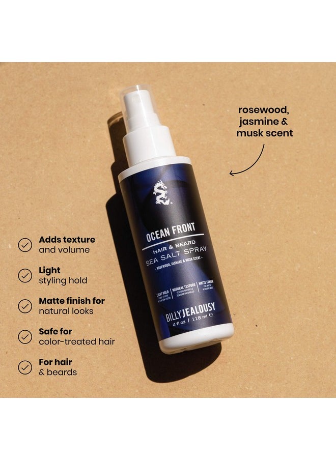 Billy Jealousy - Sea Salt Spray, Texturizing And Volumizing Hair Spray For All Hair Types And Beard Lengths, Rosewood, Jasmine & Musk Scent, Ocean Front, 4 Fl. Oz. - Image 1