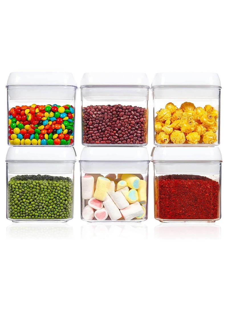 AUTOYSUR Airtight Food Storage Containers Set with Lock Lids, Set of 6, Pantry Organization Plastic Storage Jar Storage Tank for Cereal, Coffee, Sugar - Moisture Proof, BPA Free & Stackable Design (S:500ML*6PC) - Image 1