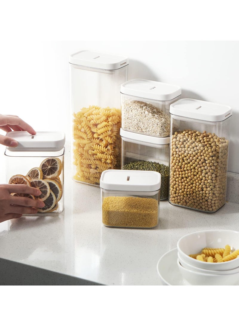 AUTOYSUR Airtight Food Storage Containers Set with Lock Lids, Set of 6, Pantry Organization Plastic Storage Jar Storage Tank for Cereal, Coffee, Sugar - Moisture Proof, BPA Free & Stackable Design (S:500ML*6PC) - Image 4