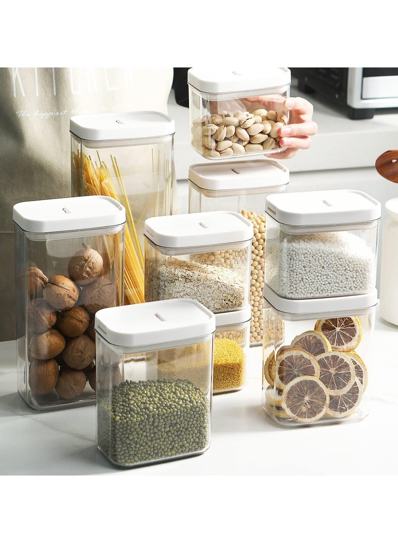 AUTOYSUR Airtight Food Storage Containers Set with Lock Lids, Set of 6, Pantry Organization Plastic Storage Jar Storage Tank for Cereal, Coffee, Sugar - Moisture Proof, BPA Free & Stackable Design (S:500ML*6PC) - Image 5
