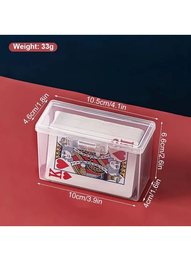 1pc Transparent Plastic Card Storage Box Business Card Organizer for Home Office Desk - Image 1