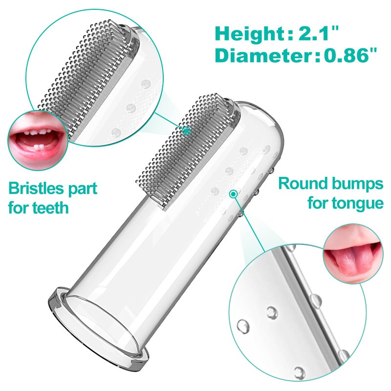 Bassion Baby Toothbrush Set, 6 Pcs Soft Infant Finger Toothbrush with 6 Boxes, Newborns Toddler Silicone Baby Tooth Brush 0-6 Months 6-12 Months - Image 3