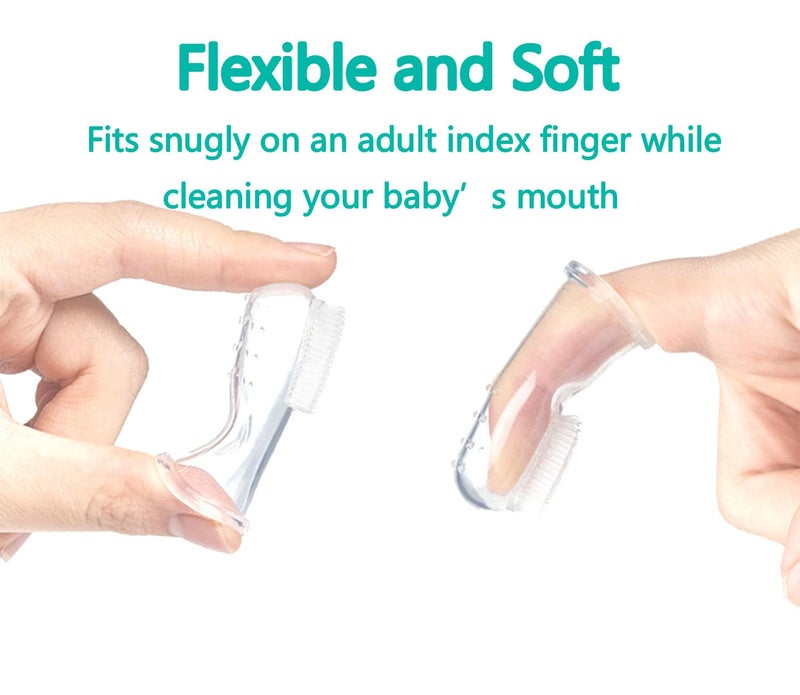 Bassion Baby Toothbrush Set, 6 Pcs Soft Infant Finger Toothbrush with 6 Boxes, Newborns Toddler Silicone Baby Tooth Brush 0-6 Months 6-12 Months - Image 4