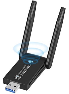 Wireless USB WiFi Adapter,1300Mbps Dual Band 2.4/5Ghz Wireless Network External Receiver,5dBi Dual Band Wifi Dongle For PC/Desktop/Tablet/Laptop