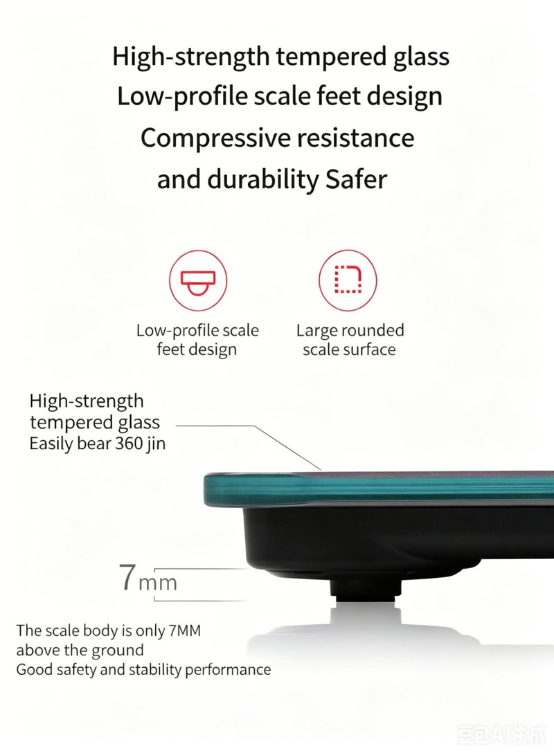 Iscale Smart Bluetooth Body Fat Scale Digital Bathroom Weight Scale with App, 59 Body Composition Metrics, BMI Analyzer, High Precision Rechargeable Smart Scale, 400lb Capacity, LED Display for Home Fitness - Image 5