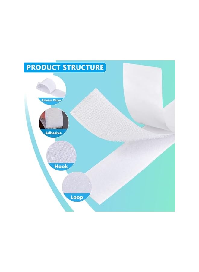 Green Tiger Self-Adhesive Hook and Loop, Hook and Loop Fastener Tape 1 inch x 5M Self Adhesive Tape, Reusable Fastener for Home, Kitchen, Office, Crafting, Sewing, Cable Organizer (White) - Image 3