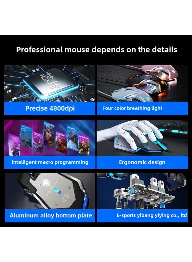 Forerunner E-sports Gaming Mouse Wired Mechanical Macro Desktop Computer Notebook Cf Special Non-silent Zuowei-Color:Girly Pink -Interface:Official Standard  - Image 4