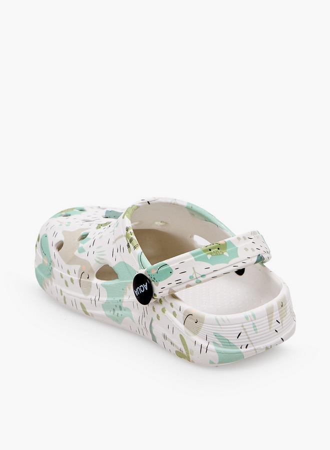 Aqua Boys Dinosaur Print Clogs - Image 5