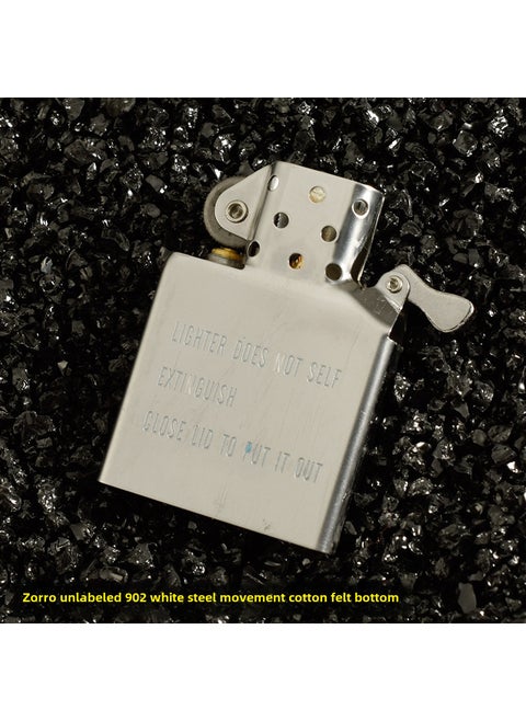 Vintage ZP Zorro Flint Lighter Core White Steel Zorro non-standard 902 white steel movement cotton felt bottom