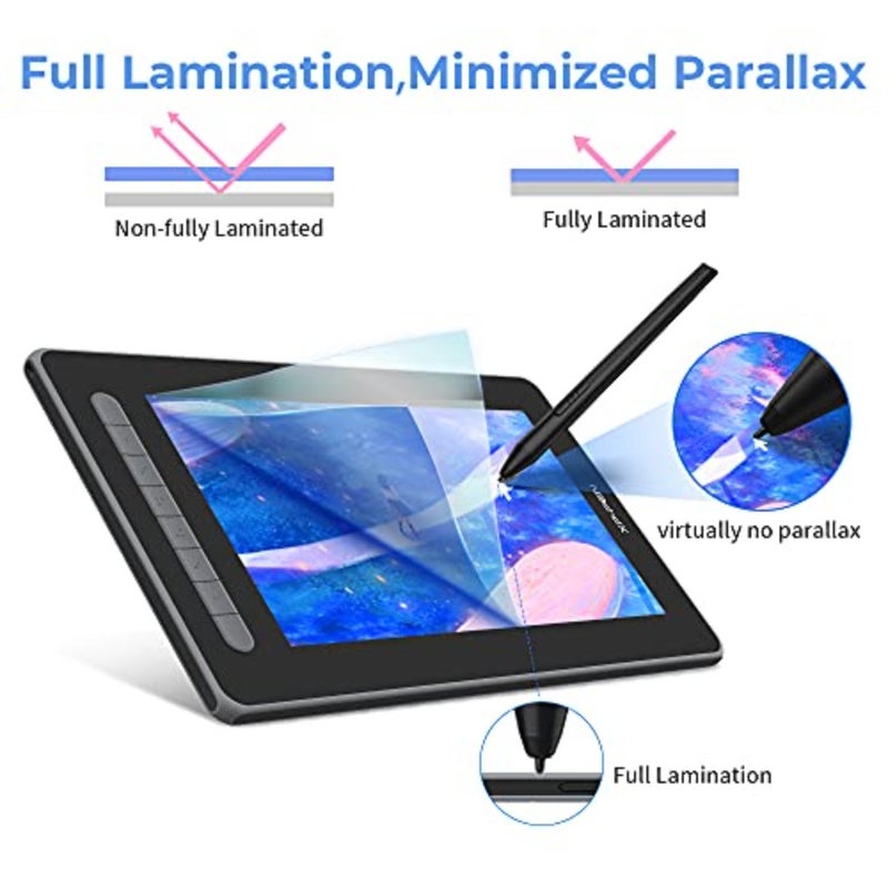 XP-PEN Artist12_2nd شاشة عرض رسومات لقلم الرسم مقاس 11.9 بوصة، شاشة رسم بتقنية مغلفة بالكامل مع وظيفة إمالة، قلم ذكي X3 خالي من البطاريات، اتصال USB-C كامل المواصفات باللون الأسود - Image 5