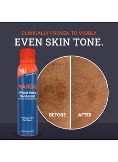 Mando Mando Whole Body Deodorant For Men - Invisible Spray Deodorant - 72 Hour Odor Control - Low Irritation Formula - Aluminum Free, Benzene Free - 3.6 ounce Cans (Pack of 2) - Pro Sport  - Image 5