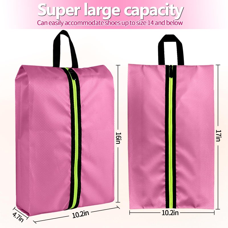Eopres Shoe Bags for Travel - Set of 3 Pack Large Capacity Oxford Fabric Shoe Bags, Multi-Functional Dust-Proof and Waterproof Men & Women Travel Shoe Bag (Pink) - Image 3