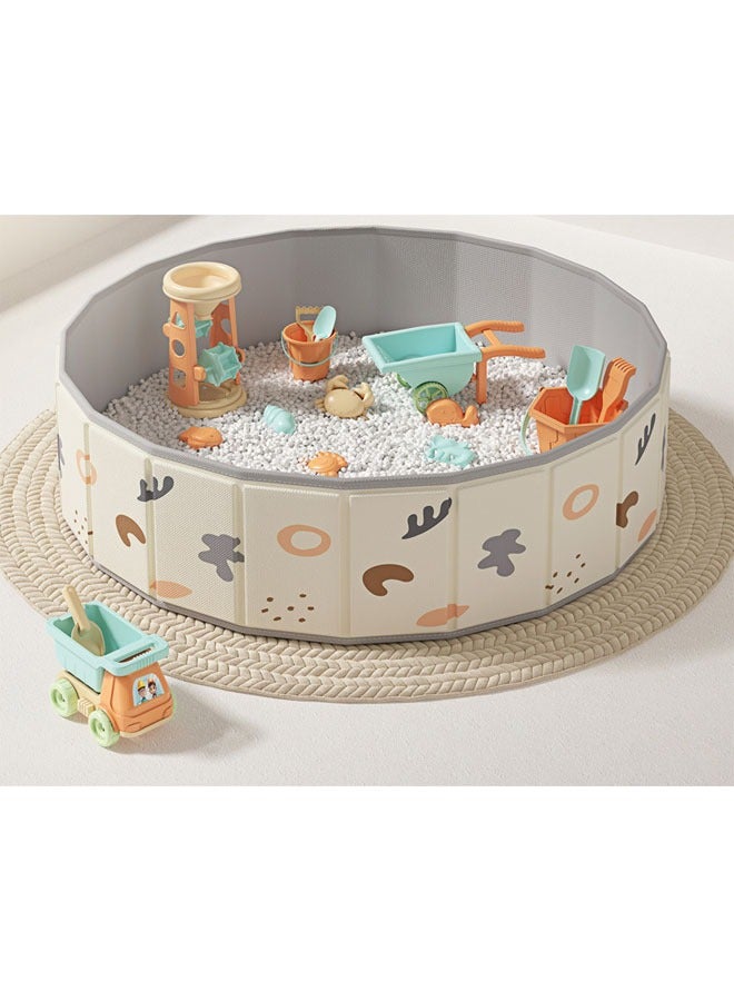 بيوينتي حوض رمل للاطفال قابلة للطي حوض رمل صندوق رمل للاطفال مسبح رمل محمول 120 × 120 × 30 سم مسبح اطفال - Image 3