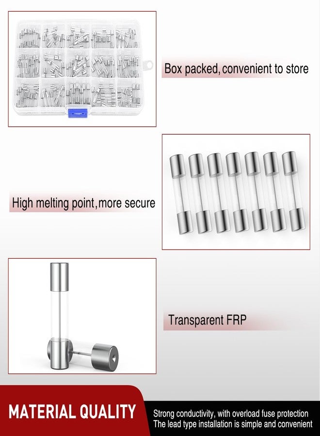 Nilight 150PCS Fast Blow Glass Fuses with 10PCS 5x20mm Inline Holder Screw Type16AWG 250V 0.1A 0.2A 0.25A 0.5A 1A 1.5A 2A 3A 4A 5A 8A 10A 12A 15A 20A Tube Fuse Assortment - Image 5
