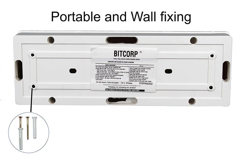 Bitcorp Multi Socket Extension Board Mcb 2 Way Plug and 2 Mcb 16A 20A 25A 6000W 2 Meter Long Length Cable Cord Compatible with Ac Fridge Washing Machine Microwave and Heavy Appliances White - Image 2