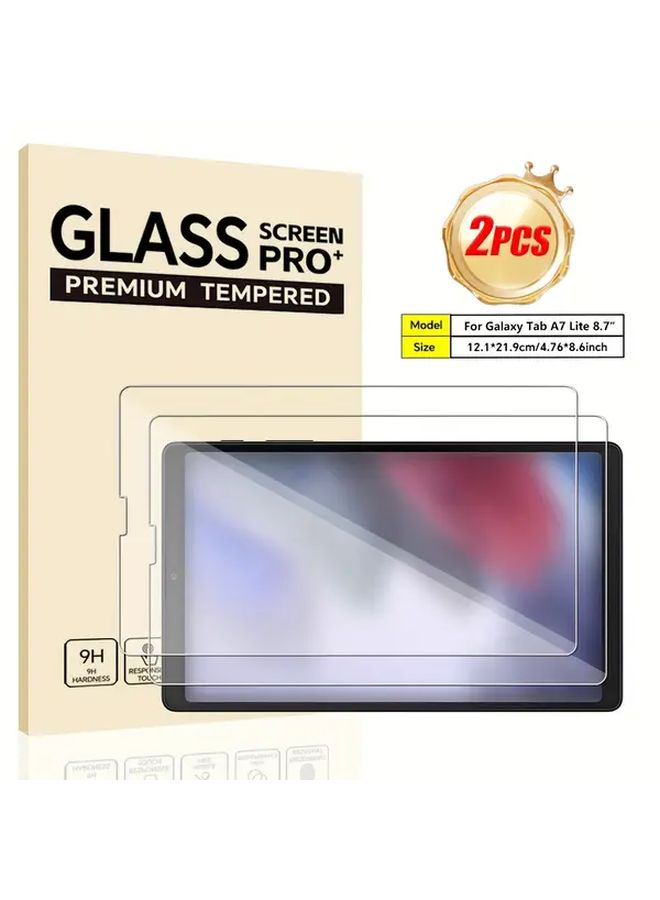 2 Pack Screen Protector For Samsung Galaxy Tab A7 Lite 8.7 T220 T225 Tempered Glass Anti Bubble Full Coverage - Image 1