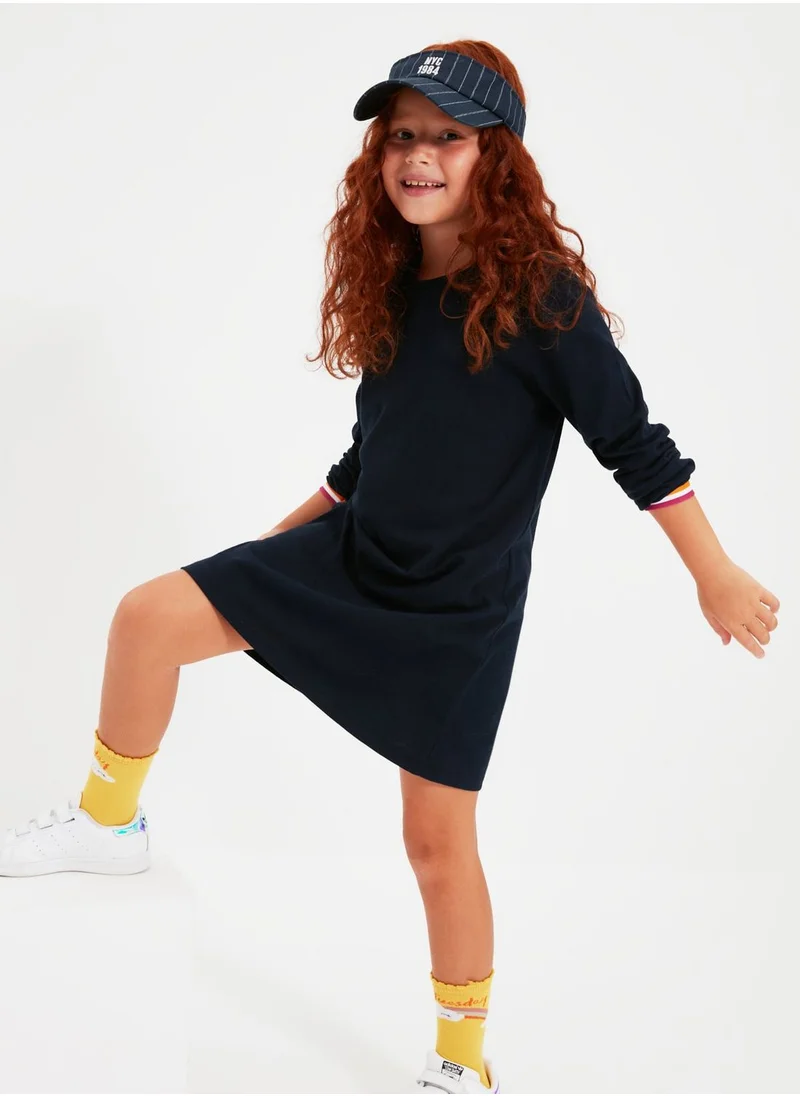 trendyol Kids Striped Cuff Dress