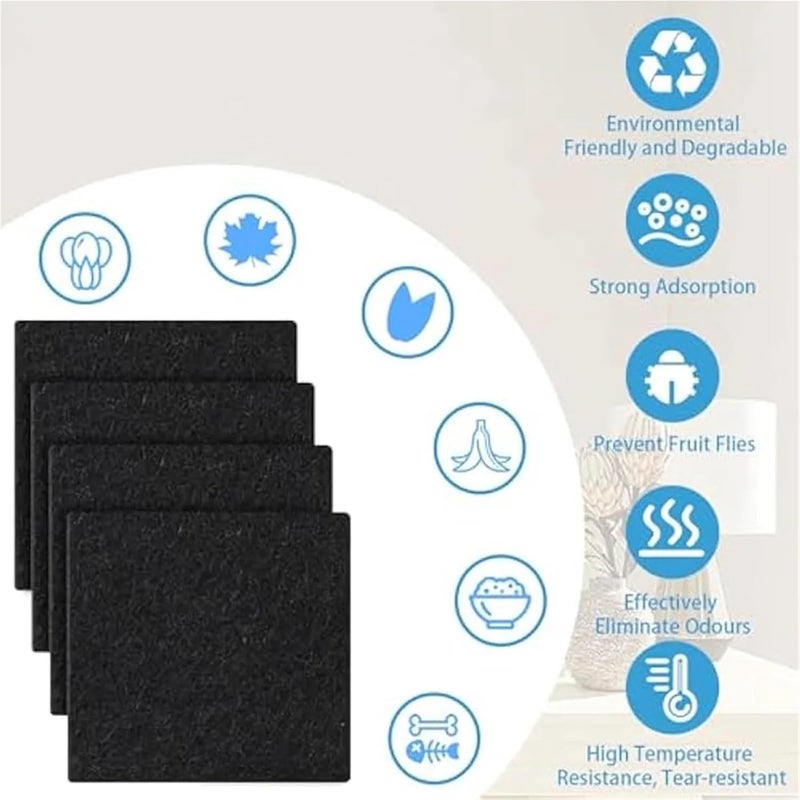 Compost Bin Filters Replacements Trash Can Odor Absorbing Filter Refills for Garbage Cans Activated Charcoal Deodorizer(36pcs) - Image 2