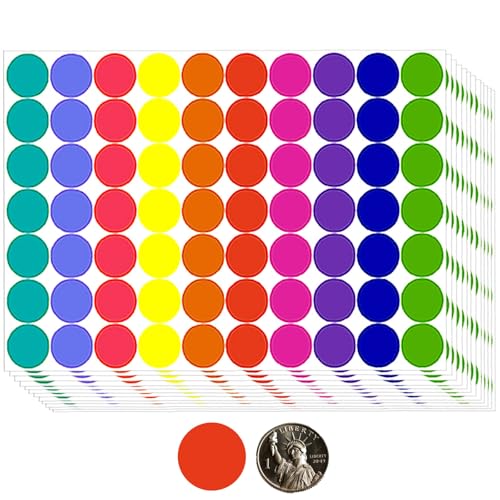 Dreecy 1400 PCS 1" Colored Dot Stickers Round Color Coding Labels Circle Dots Labels Stickers Polka Circle Dot Stickers Label Sticker for Office, Classroom, Papers Etc - Image 1