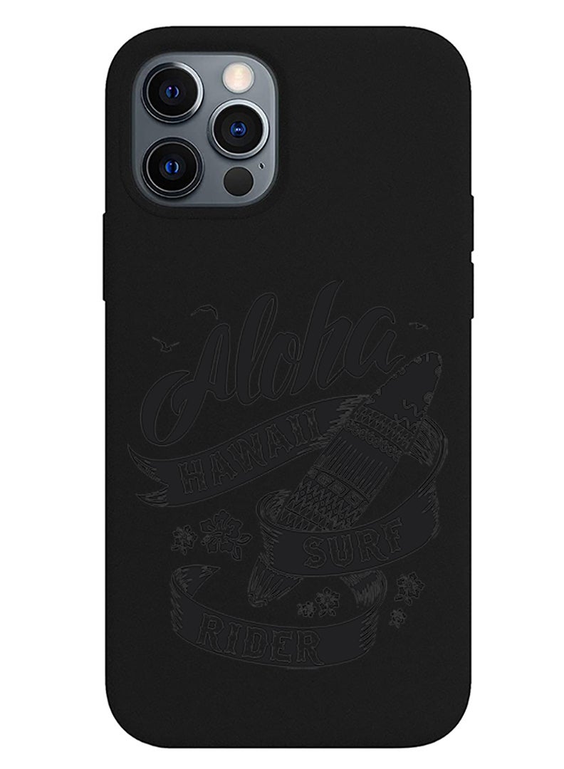 Theodor Protective Slim Fit Case Liquid Silicone Cover with Full Body Protection Anti-Scratch Shockproof Case For iPhone 12 Pro Black  - FORZA501 womens day floral copy - Image 1