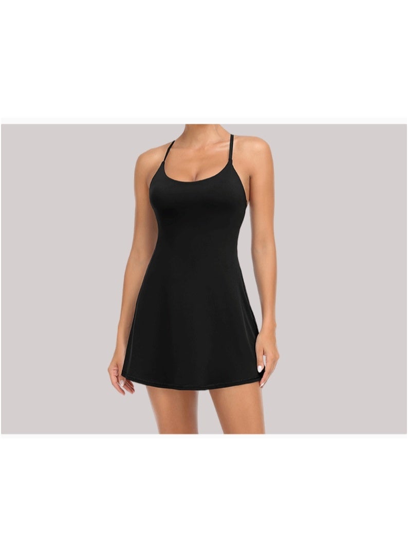 High-end Sports Dress with Chest Pad Outdoor Casual Fitness Running Quick-drying Golf Tennis Dress  - Image 2