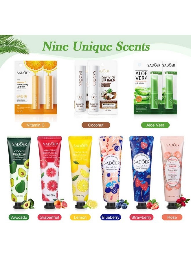 SUPERSUN Lip Balm And Hand Cream Gift Set For Women,6 Natural Lip Balm Bulk + 6 Organza Bags + 6 Hand Lotion For Women, Christmas Gifts Stocking Stuffers Teacher Appreciation Mothers Day Gifts Thank You Gifts - Image 3