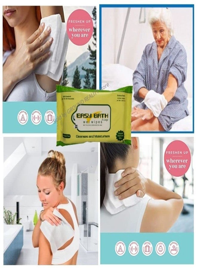 JOMED Easy Bath Wet Wipes | Soft Bed Bath Wipes | 10 XLarge Wipes/Pack (32 x 32 cm) - 7 PKT - Image 3
